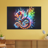Kleurrijke Vuurdraak Canvas Afdruk (Insitu (Woonkamer))