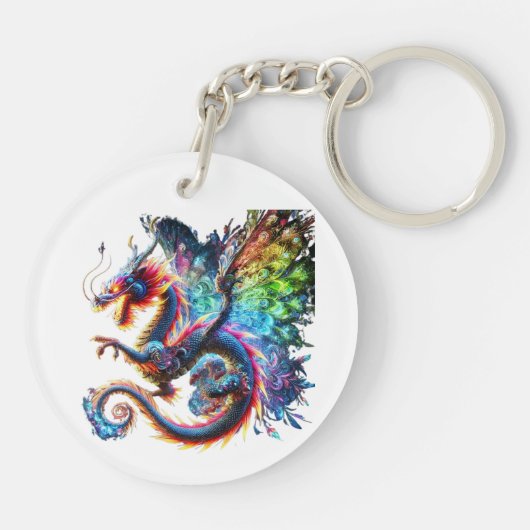 Kleurrijke Vuurdraak Sleutelhanger (Achterkant)