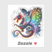 Kleurrijke Vuurdraak Sticker (Vel)