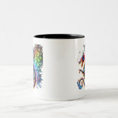 Kleurrijke Vuurdraak Tweekleurige Koffiemok (Center)