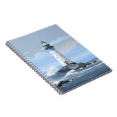 Kleurrijke vuurtoren op de oceaan notitieboek (Rechterzijde)