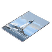 Kleurrijke vuurtoren op de oceaan notitieboek (Linkerzijde)