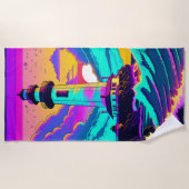 Kleurrijke vuurtoren strandlaken (Voorkant)