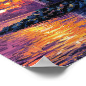 "Kleurrijke vuurtoren Sunset Painting - Ocean-Them Poster (Hoek)