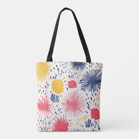 Kleurrijke vuurwerk Burst Canvas tas | Feestelijk  (Achterkant)