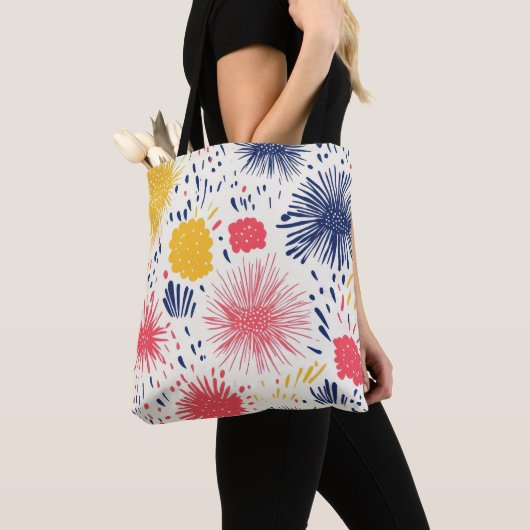 Kleurrijke vuurwerk Burst Canvas tas | Feestelijk  (Dichtbij)