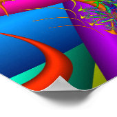 Kleurrijke Vuurwerk Fractal Poster (Hoek)