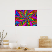Kleurrijke Vuurwerk Fractal Poster (Keuken)