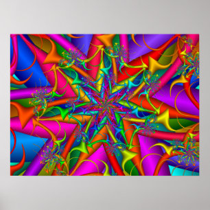 Kleurrijke Vuurwerk Fractal Poster