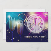 Kleurrijke Vuurwerk Nieuwjaar Eve Party Kaart (Voorkant)