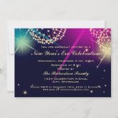 Kleurrijke Vuurwerk Nieuwjaar Eve Party Kaart (Achterkant)