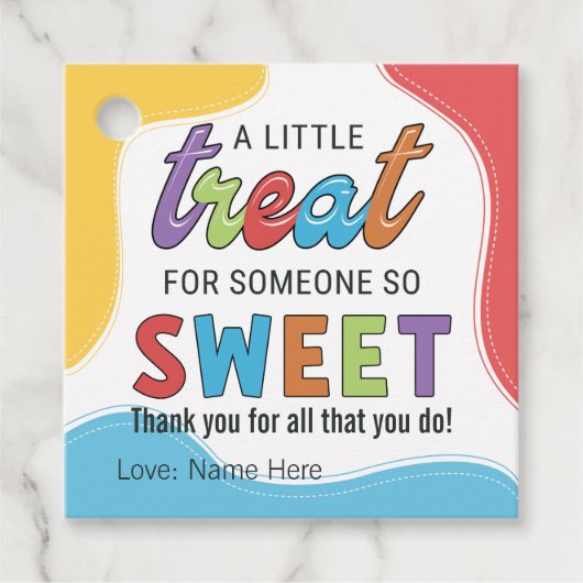 Kleurrijke waardering Bedankt voor Sweet Someone Bedankjes Labels (Voorkant)