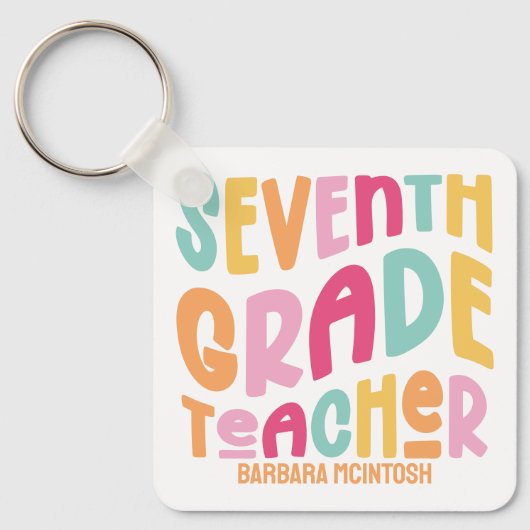 Kleurrijke waardering voor leerkrachten van de zev sleutelhanger (Voorkant)
