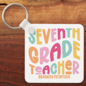 Kleurrijke waardering voor leerkrachten van de zev sleutelhanger (Voorkant)