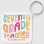 Kleurrijke waardering voor leerkrachten van de zev sleutelhanger (Achterkant)