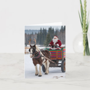 Kleurrijke wagen met Santa Pinto trekpaar en rendi Kaart