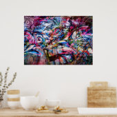 Kleurrijke Wall Graffiti-illustratie Poster (Keuken)