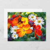 Kleurrijke Wallbloemen Briefkaart (Voorkant / Achterkant)