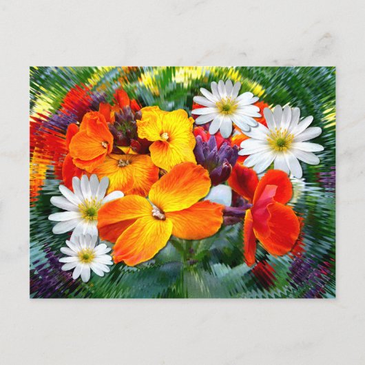 Kleurrijke Wallbloemen Briefkaart (Voorkant)