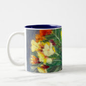 Kleurrijke Wallbloemen Handschilderd in Oil Pastel Tweekleurige Koffiemok (Links)