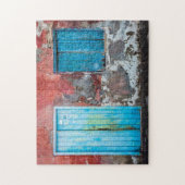 Kleurrijke wand, deur en sluitingen legpuzzel (Verticaal)