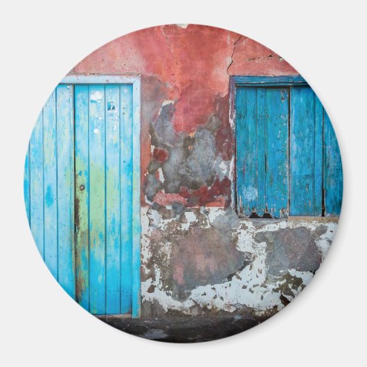 Kleurrijke wand, deur en sluitingen magneet (Voorkant)