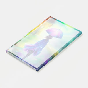 Kleurrijke wandeling in de regen post-it® notes