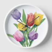 Kleurrijke wandklok van Tulps (Voorkant)