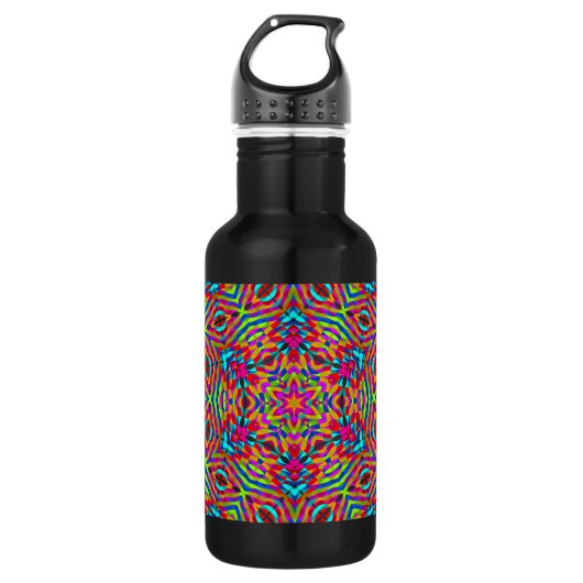 Kleurrijke warboel Mandala Waterfles (Voorkant)