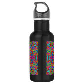 Kleurrijke warboel Mandala Waterfles (Achterkant)