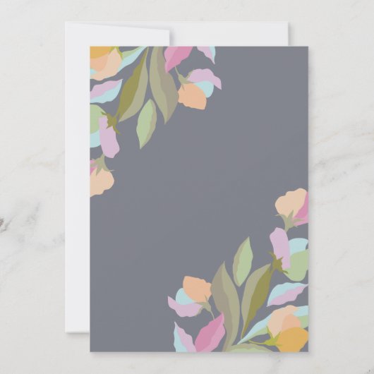 Kleurrijke Warme Bloemen Elegantie Boho Bruiloft Kaart (Achterkant)