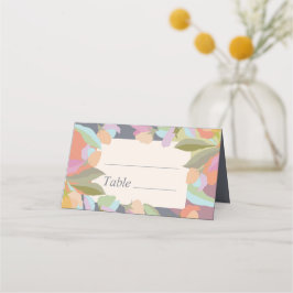 Kleurrijke Warme Bloemen Elegantie Boho Bruiloft Plaatskaartje