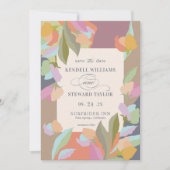 Kleurrijke Warme Bloemen Elegantie Boho Bruiloft Save The Date (Voorkant)