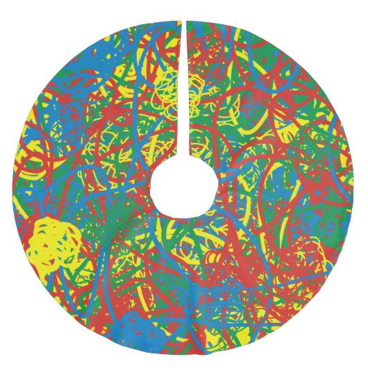 Kleurrijke warme kerstklep rond de regenboog kerstboom rok (Voorkant)