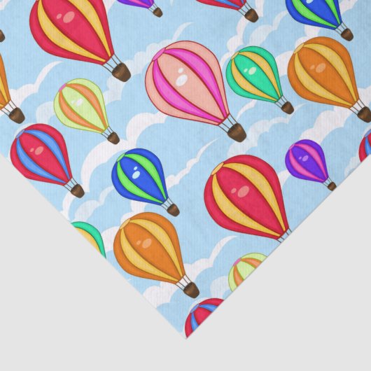 Kleurrijke warme luchtballonnen in de lucht tissuepapier (Detail)