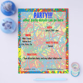 Kleurrijke warme puinhoop blaast de regenboog met  flyer (Enkel)