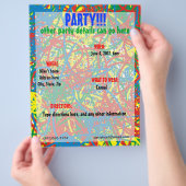 Kleurrijke warme puinhoop blaast de regenboog met  flyer (Hand)