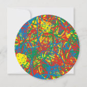 Kleurrijke warme puinhoop blaast de regenboog met  kaart (Achterkant)