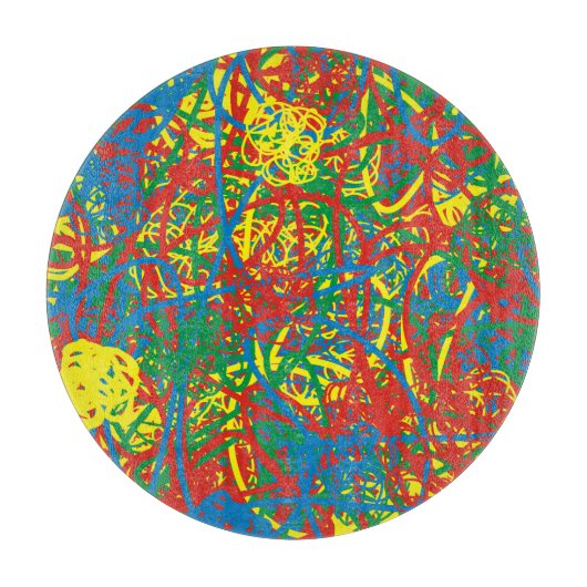 Kleurrijke warme puinhoop blaast de regenboog met  snijplank (Voorkant)