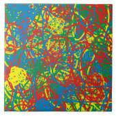 Kleurrijke warme puinhoop blaast de regenboog met  tegeltje (Voorkant)