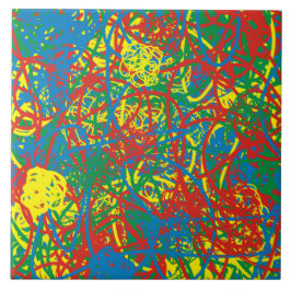 Kleurrijke warme puinhoop blaast de regenboog met tegeltje