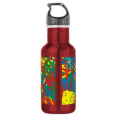 Kleurrijke warme puinhoop blaast de regenboog met  waterfles  (Achterkant)