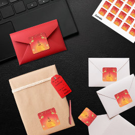 Kleurrijke warme tonen "De toekomst is helder" Zon Vierkante Sticker