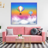 Kleurrijke warmluchtballonnen Kleurrijke lucht ill Canvas Afdruk (Insitu (Woonkamer))