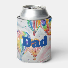 Kleurrijke warmluchtballonnen Waterverf schilderen Blikjeskoeler