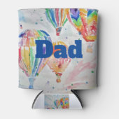 Kleurrijke warmluchtballonnen Waterverf schilderen Blikjeskoeler (Voorkant)