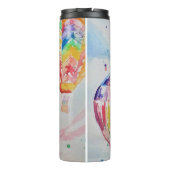 Kleurrijke warmluchtballonnen Waterverf schilderen Thermosbeker (Achterkant)