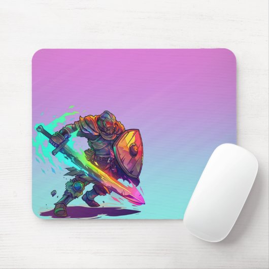 Kleurrijke Warrior Gamer Muismat (Met muis)