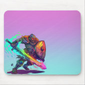 Kleurrijke Warrior Gamer Muismat (Voorkant)