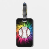 Kleurrijke wasbal; honkbal bagagelabel (Achterkant verticaal)